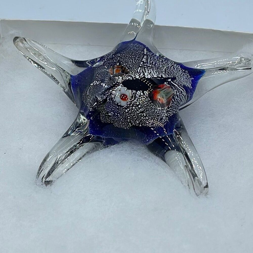 Milliefiori art glass starfish 5” decor paper wright